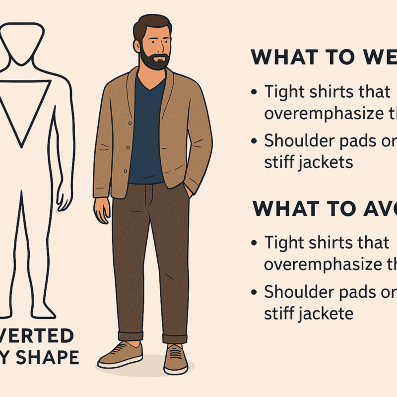how to dress for my body type male inverted triangle shape